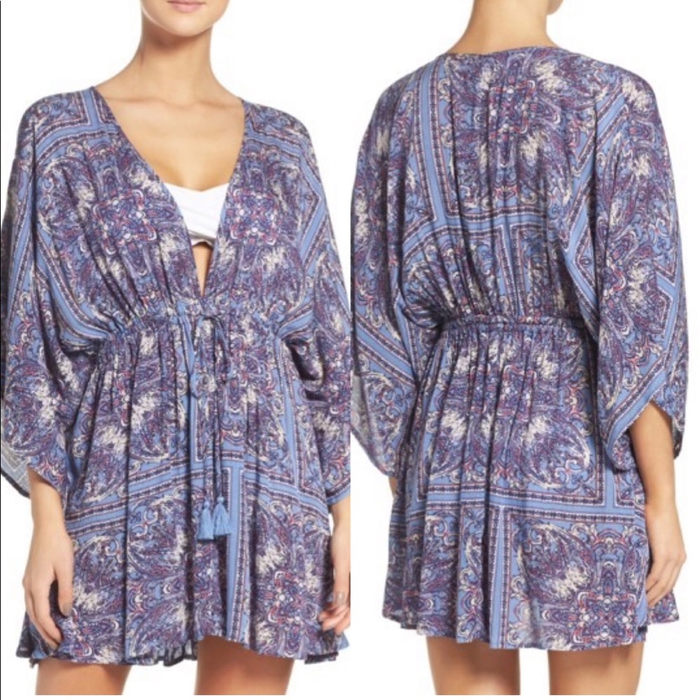 NWOT Treasure and Bond Royal Tiles Cover Up Kimono